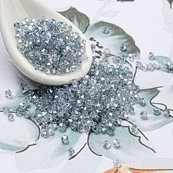 Perles en verre electroplate transparent , facette, perle plaquée lustre, Toupie, bleu acier clair, 2x2mm, Trou: 0.7mm, environ 720 pcs / sachet 