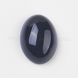 Natürliche schwarze Achat-Cabochons, Oval, 18x13x5~6.5 mm