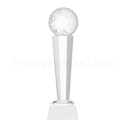 Trofeo di cristallo di quarzo sintetico, premia gli ornamenti per il golf, chiaro, 67.5x68x230mm
