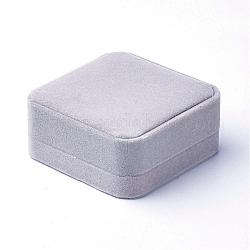 ベルベットバングルブレスレットボックス  アクセサリー類のギフトボックス  正方形  ライトグレー  9x9.1x4.1cm