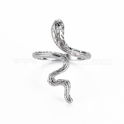 Anelli per polsini in lega di placcatura a forma di serpente, anelli aperti,  cadmio& piombo libero, platino, misura degli stati uniti 7 1/4 (17.5mm)