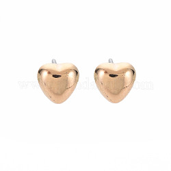 Boucles d'oreilles coeur pour femme, sans cadmium et sans plomb, or, 7x7mm, pin: 0.6 mm