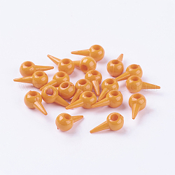 Basketball Wives Spike Beads, DIY Material for Basketball Wives Hoop Earrings, Orange, Size: about 16mm long, 8mm wide, 7mm thick, hole: 3mm
