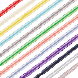 Fingerinspire 30 Yards 12 Farben elastischer Chinlon-Spitzenbesatz, zum Nähen, Geschenkverpackung, Blumendesign design, Mischfarbe, 1 Zoll (25 mm), 2.5 Meter/Stil