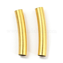 Perles de tube en 304 acier inoxydable, tube incurvé, or, 15x3mm, Trou: 2.5mm