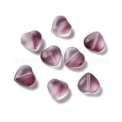 Perla di vetro smerigliato elettrolitico, cuore, marrone rosato, 10x10x5mm, Foro: 1 mm