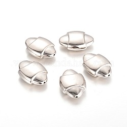 Ccb perline di plastica, ovale, platino, 32x23x10mm, Foro: 1.7 mm