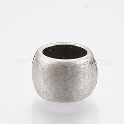Perline foro grande in lega sitle tibetano, cadmio & nichel &piombo libero, perline con foro grande, rondelle, Tailandia placcata in argento sterling, 7.5x5mm, Foro: 4.5 mm