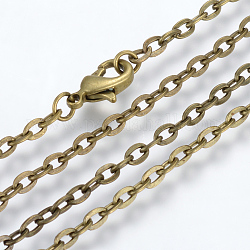 Fabrication de collier de chaînes de câble en fer, avec fermoirs mousquetons, non soudée, bronze antique, 27.5 pouce (70 cm)