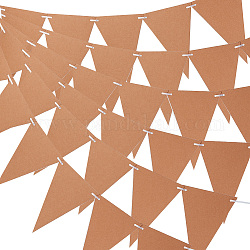 Wimpelfahnen aus Kraftpapier, zum Party-Geburtstag, Festivalfeier, Dreieck, Sandy Brown, 180x130x0.2 mm, Bohrung: 5 mm