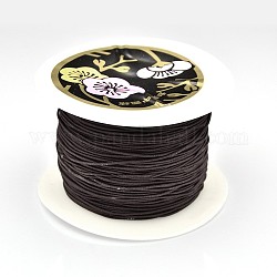 Elastic Round Jewelry Beading Cords Nylon Threads, Coconut Brown, 1mm, about 98.42 yards(90m)/roll