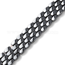 Non-Magnetic Synthetic Hematite Beads Strands, 4 Faceted Twist, Black, about 6mm in diameter, 12mm long, hole: about 0.8mm, 16 inch