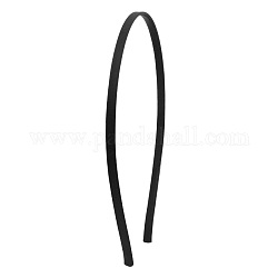 Fornituras de banda para el cabello de hierro, cubierto con tela, negro, 152.5x2.5mm, diámetro interior: 142x122 mm