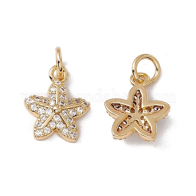 Латунные микропаве прозрачные кубические циркониевые подвески KK-G439-23G-1