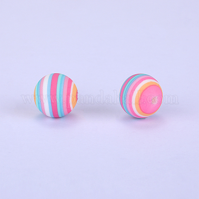 Круглые силиконовые бусины с принтом SI-JX0056A-56-1