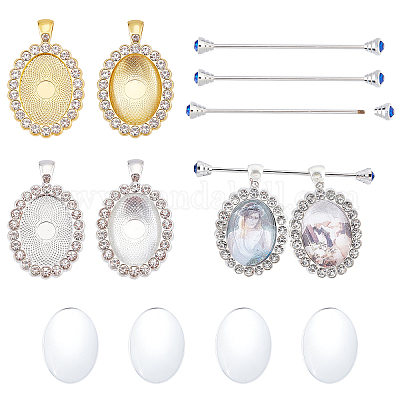 Наборы для самостоятельного изготовления овальной подвески-броши DIY-CA0004-04-1