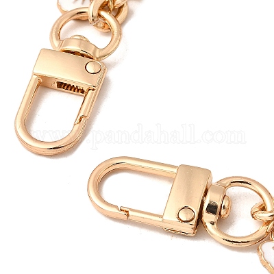 2 шт. 2-цветный эмалированный белый и черный подвесной бант из цинкового сплава с цепочкой для сумки AJEW-BA00162-1