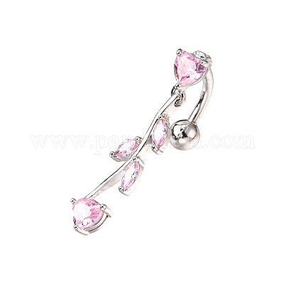 Кольца для пупка из латуни с цирконием AJEW-EE0001-03B-1