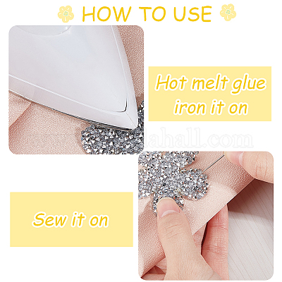 12 шт. 2-х цветные стразы-цветы с горячей фиксацией DIY-CP0009-64-1