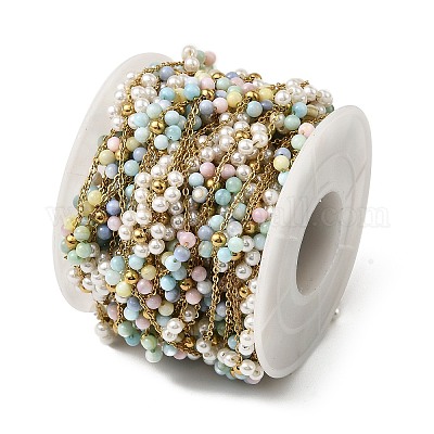 Цепи из нержавеющей стали 304 ручной работы с бусинами CHS-L031-11G-05-1