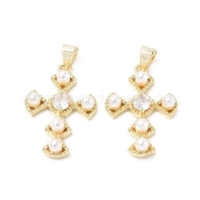 Кулоны из экологически чистой латуни с микропаве и кубическим цирконием KK-F845-42G-1