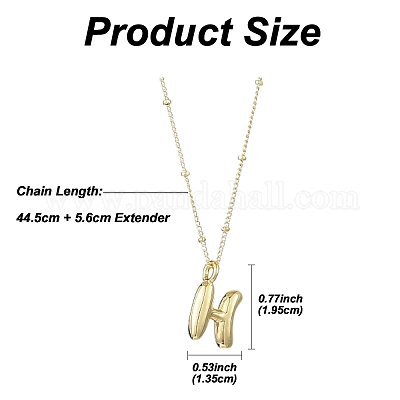 1 шт. латунные подвески в виде буквицы NJEW-YW0001-24H-1