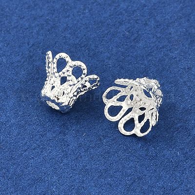 アイアン製ビーズキャップ  銀  8x6mm  穴：1.5mm&nbsp;IFIN-D042-8x6-S-1
