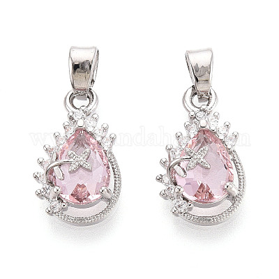 Латунные микро проложить кубического циркония подвески KK-N264-05P-1