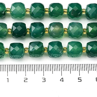 Нити бусин из натурального окрашенного и нагретого зеленого ониксового агата G-Q010-A16-01-1