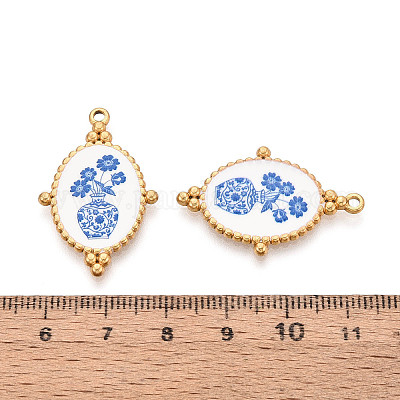 Подвески из нержавеющей стали 304 с эмалью STAS-OY002-91G-02-1