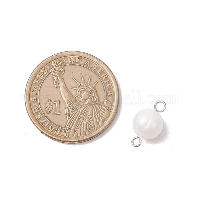 Шармы-соединители из натурального культивированного пресноводного жемчуга PALLOY-JF04192-01-1