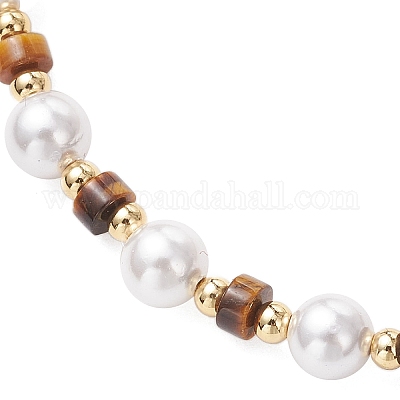 Браслеты из натурального желтого тигрового глаза BJEW-JB11972-01-1