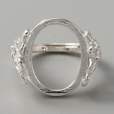 Регулируемая латунные сеттинги площадку кольцо KK-WH0045-037S-1