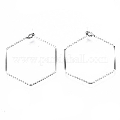 Фурнитура для сережек-колец из нержавеющей стали 304 STAS-S117-009B-01-1