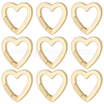 Beebeecraft Anelli Ovale A Molla - 6 Pezzi - Ottone Placcato Oro 16K - Zirconi Cubici - Per Gioielli Fai Da Te