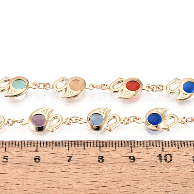 Латунные цепочки ручной работы в форме лебедя CHC-N024-02KCG-1