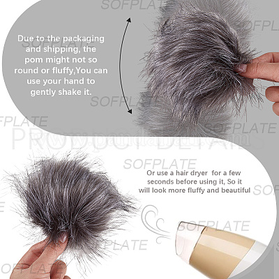 Мягкий помпон из искусственного меха лисы DIY-WH20002-620A-05-1