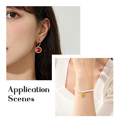 24 шт. 6-х цветные подвески из цинкового сплава со стразами FIND-CF0001-01-1