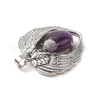 Подвески из натурального аметиста в форме капли KK-K331-02P-08-1