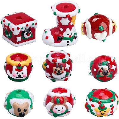 9 стиль непрозрачные бусины из акриловой эмали SACR-SC0001-42-1