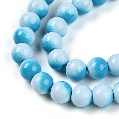 Выпечка окрашенные стеклянные бусины пряди X1-DGLA-N012-10mm-05-1