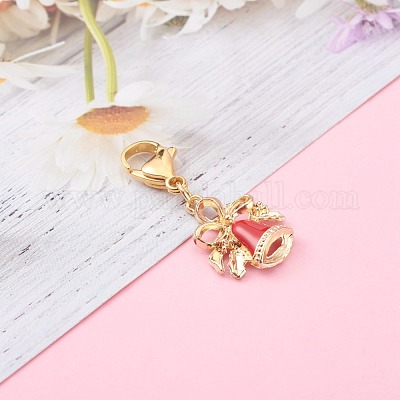 Новогодняя тема сплава эмали подвески HJEW-JM00427-02-1