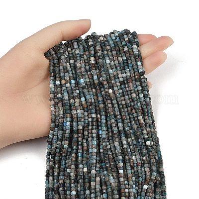 Нити натуральных бус из синего апатита G-RM2025-D47-3x3mm-1