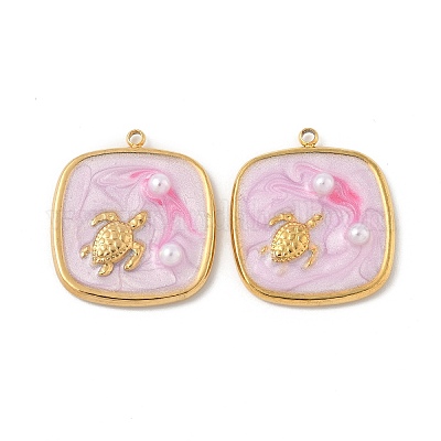 Подвески из нержавеющей стали 304 с эмалью STAS-U057-11G-B-1