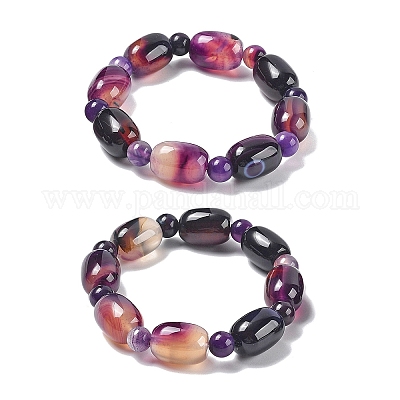 Натуральный синий кружевной браслет из агата G-P570-01B-1