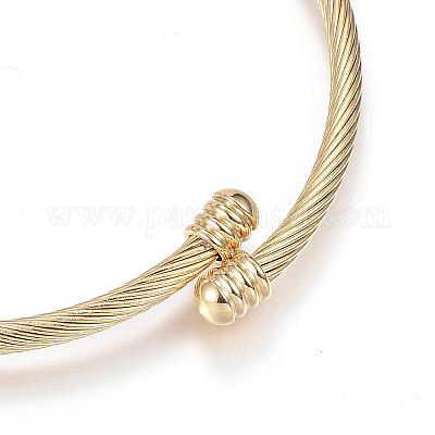 Браслеты-зажимы из хирургической нержавеющей стали 316 BJEW-D437-A37-G-1