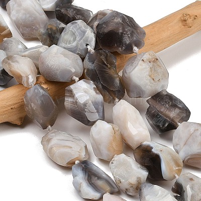 Нити необработанных грубых натуральных бусин из ботсванского агата G-S396-04A-1