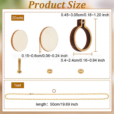 20 набор мини-деревянных пялец для вышивания DIY-OC0010-45-1