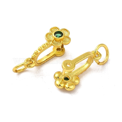 Покрытие стойки латунь паве кубический цирконий форма цветка ледоруб зажимные поручни KK-D100-04G-01-1