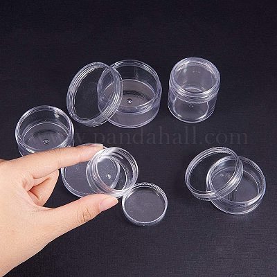 プラスチックビーズ収納ケース  コラム  透明  20個/セット&nbsp;CON-PH0001-18-1